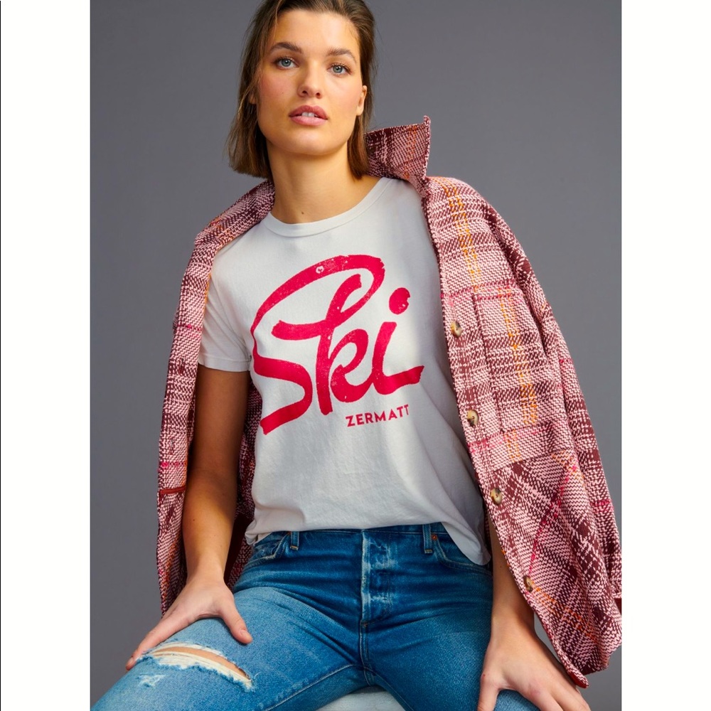 Anthropologie Alpine Ski Graphic Tee